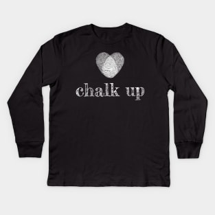 Chalk Up Thumbs White Kids Long Sleeve T-Shirt